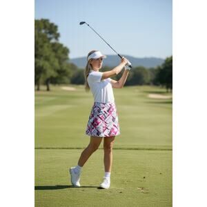 IZOD Women's Golf Performance Abstract Skort Size 14 Pickleball Tennis